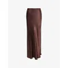 Dissh Womens Bitter Chocolate Charl Satin Maxi Skirt In Brown