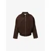 Dissh Womens Denver Suede Bomber Jacket Bitter Chocolate In Brown