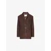 Dissh Womens Bitter Chocolate Hendrix Camp-collar Suede Jacket In Brown