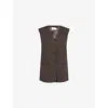 Dissh Womens Oliver Longline Woven Vest Bitter Chocolate In Bitter Chocolate