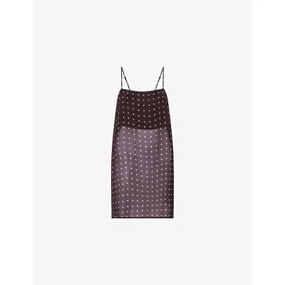 Dissh Womens Vanessa Sleeveless Spot Woven Cami Top Bitter Chocolate In Multi