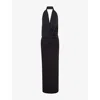 Dissh Womens Felicity Halterneck Woven Midi Dress Black In Black