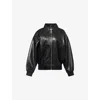 Dissh Womens Hutton Leather Bomber Jacket Black In Black