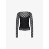 Dissh Womens Black Lizzie Long-sleeves Stretch-woven Top In Black