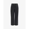Dissh Womens Black Reagan Eyelet Wide-leg Denim Jeans In Black