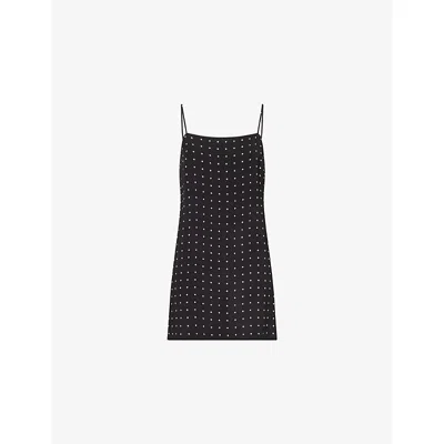 Dissh Womens Black Vanessa Polka-dot Woven Cami Top