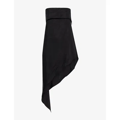 Dissh Womens Black Venus Asymmetric Woven Top