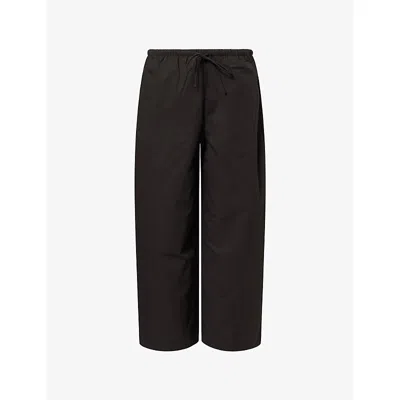 Dissh Womens Zahara Wide-leg Cotton Trousers Black