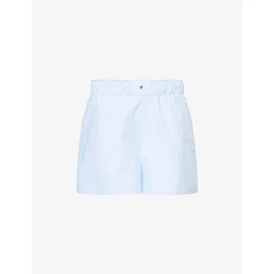 Dissh Womens Rhea Two-slip-pockets Cotton-poplin Shorts Blue