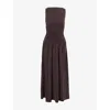 Dissh Womens Burnt Choc Meg Sleeveless Woven Midi Dress Xl In Brown