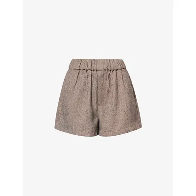 Dissh Womens Choc Frankie Tweed Stretch-woven Shorts In Brown