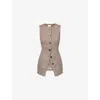 Dissh Womens Frankie Tweed Stretch-woven Vest Choc In Brown