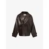 Dissh Womens Margot Leather Jacket Chocolate In Brown