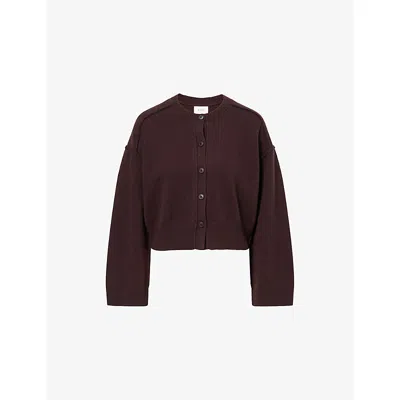 Dissh Womens Chocolate Paige Round-neck Wool Cardigan Xs In Brown