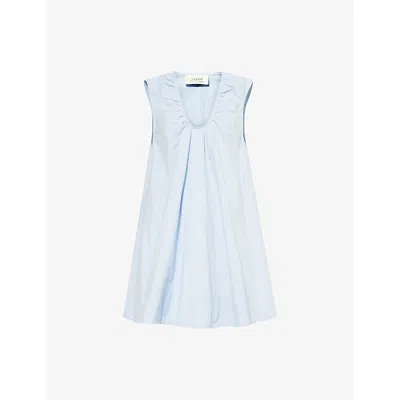 Dissh Womens Gabby Flared Cotton-poplin Mini Dress Cornflower