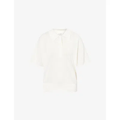 Dissh Womens Cream Eli Relaxed-fit Knitted Polo Top In White
