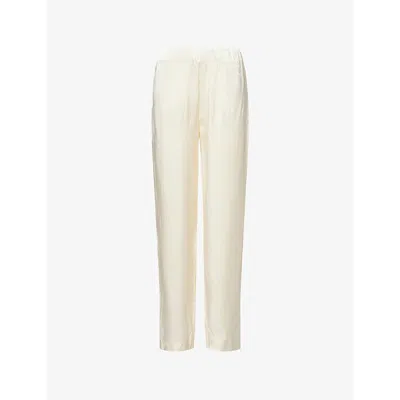 Dissh Womens Cream Monica Satin Trousers In Neutral