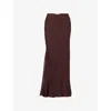 Dissh Womens Dark Chocolate Carly High-waist Woven Midi Skirt In Brown
