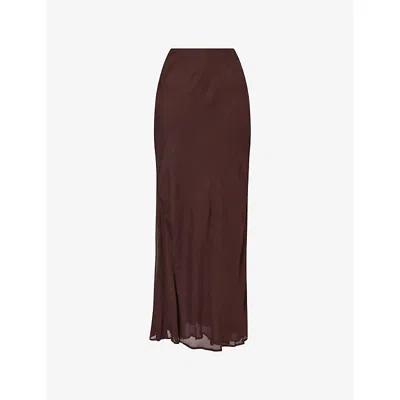 Dissh Womens  Carly High-waist Woven Midi Skirt In Brown