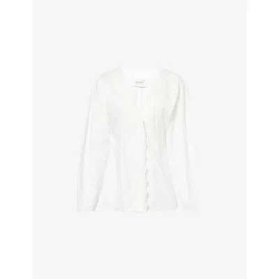 Dissh Womens  Lucette Lace-trim Cotton Top In White