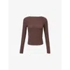 Dissh Womens Choc Melissa Long-sleeve Knit Top Xs In Brown