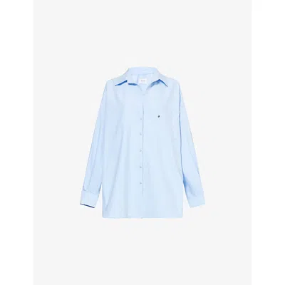 Dissh Womens Rhea Patch-pocket Cotton-poplin Shirt Blue