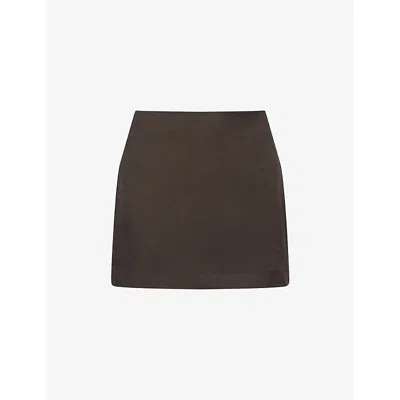 Dissh Womens Soho Woven Mini Skort Bitter Chocolate