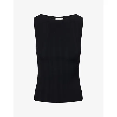 Dissh Womens Dove Ribbed Jersey Tank Top Black