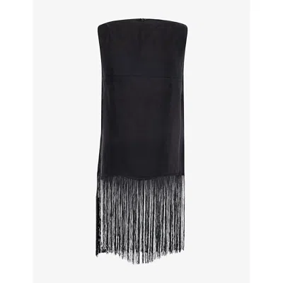 Dissh Womens Fiora Fringed Woven Top Black