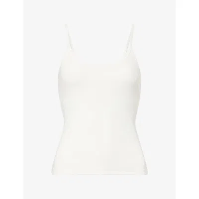 Dissh Womens Georgina Scoop-neck Cotton-blend Tank Top White
