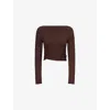 Dissh Womens Chocolate Hadley Twist Stretch-woven Top In Brown