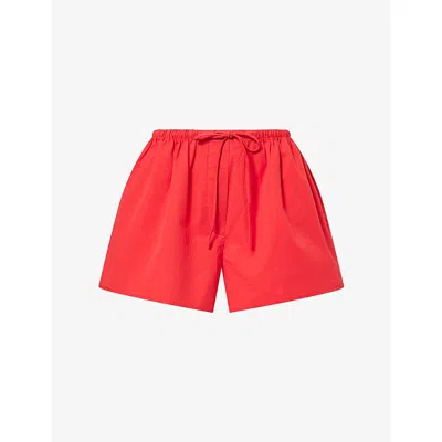 Dissh Womens Ina Drawstring Cotton Shorts Red