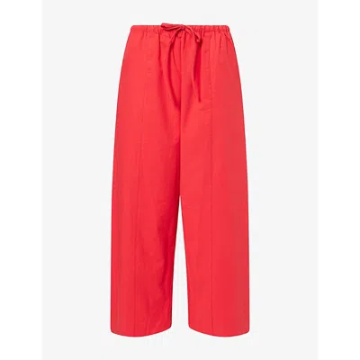 Dissh Womens Ina Relaxed-fit Cotton Trousers Red