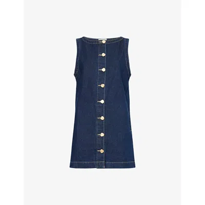 Dissh Womens Sheri Sleeveless Denim Mini Dress Indigo