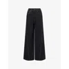 Dissh Womens Jet Black Carson Wide-leg Denim Jeans In Black