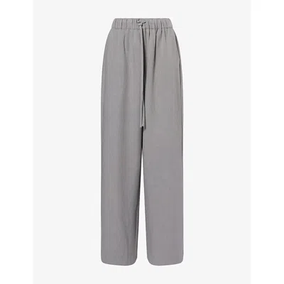Dissh Womens Kendall Drawstring-waist Cotton Trousers Steel Grey