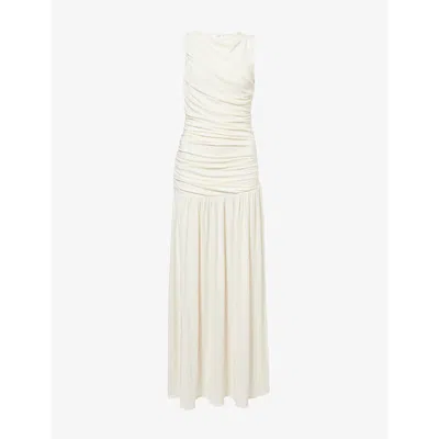 Dissh Womens Lola Ruched Cotton-blend Maxi Dress Bone