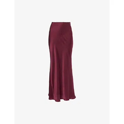 Dissh Womens  Colette Bias-cut Silk Midi Skirt In Burgundy