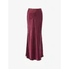 Dissh Womens Colette Silk Midi Skirt Merlot In Brown
