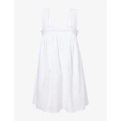 Dissh Womens Miranda Lace-trim Cotton-blend Mini Dress White