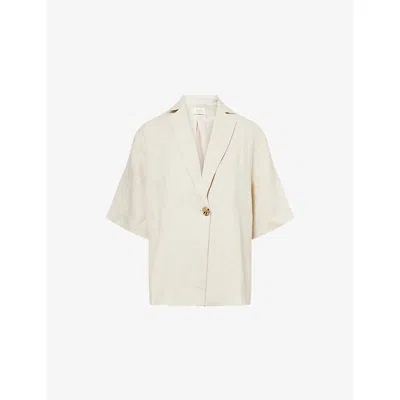 Dissh Womens Nala Relaxed-fit Linen Shirt Natural
