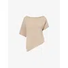 Dissh Womens Rick Off-shoulder Cotton-linen Blend Knit Top Natural In Natural