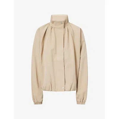 Dissh Womens Oaklee Batwing-sleeve Cotton-blend Jacket Stone
