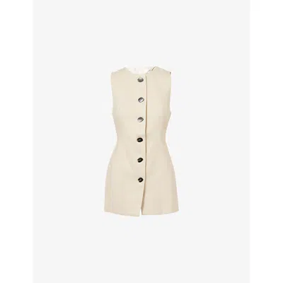 Dissh Womens Frankie Tie-waist Tweed Vest Oat
