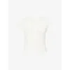 Dissh Womens Leo Funnel-neck Cotton-blend Knit Top Off White Xs In Off White
