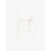 Dissh Womens Nico Merino Wool Knit Top Off White Xl In White