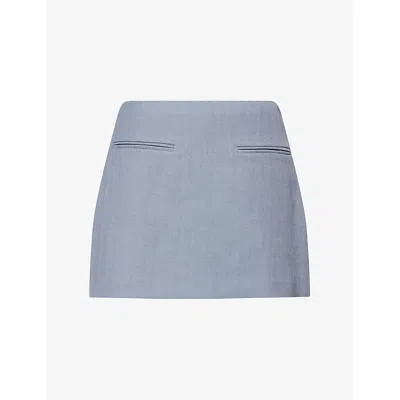 Dissh Womens Peyton A-line Woven Micro Skort Dusty Blue Marle
