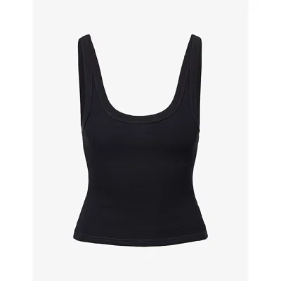 Dissh Womens Phoebe Scoop-neck Cotton-blend Tank Top Black