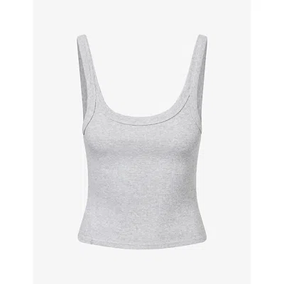 Dissh Womens Phoebe Scoop-neck Cotton-blend Tank Top Grey