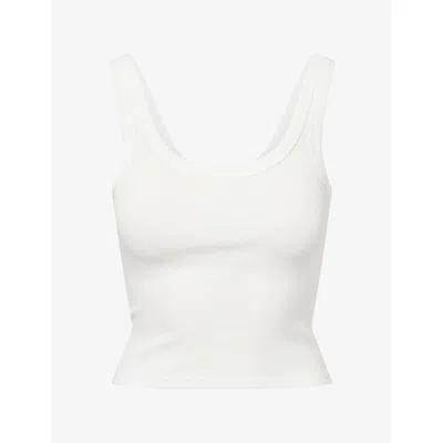 Dissh Womens Phoebe Scoop-neck Cotton-blend Tank Top White